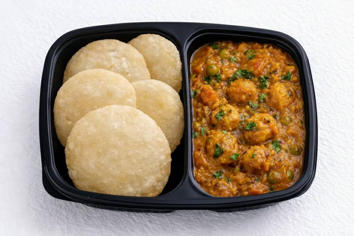 5 Luchi With Aloo Dum