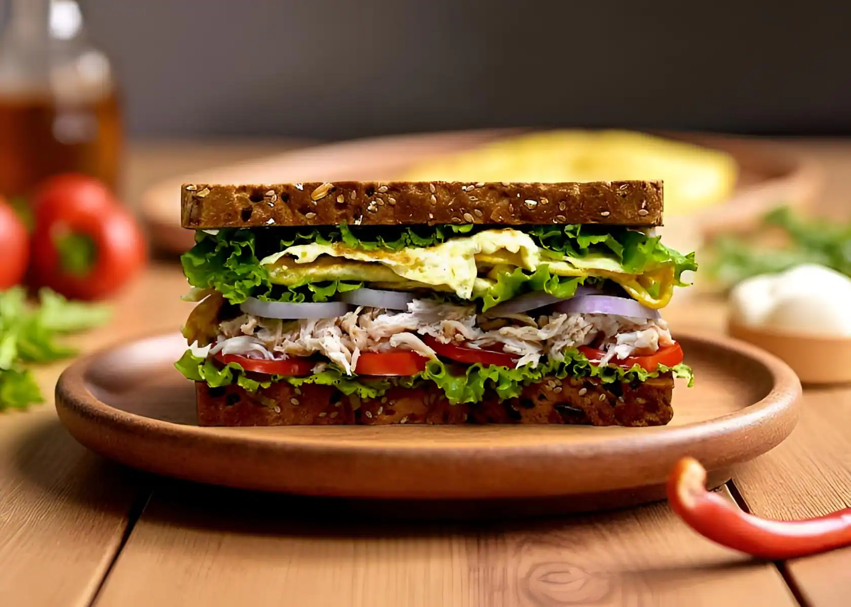 Egg And Chicken Sandwich