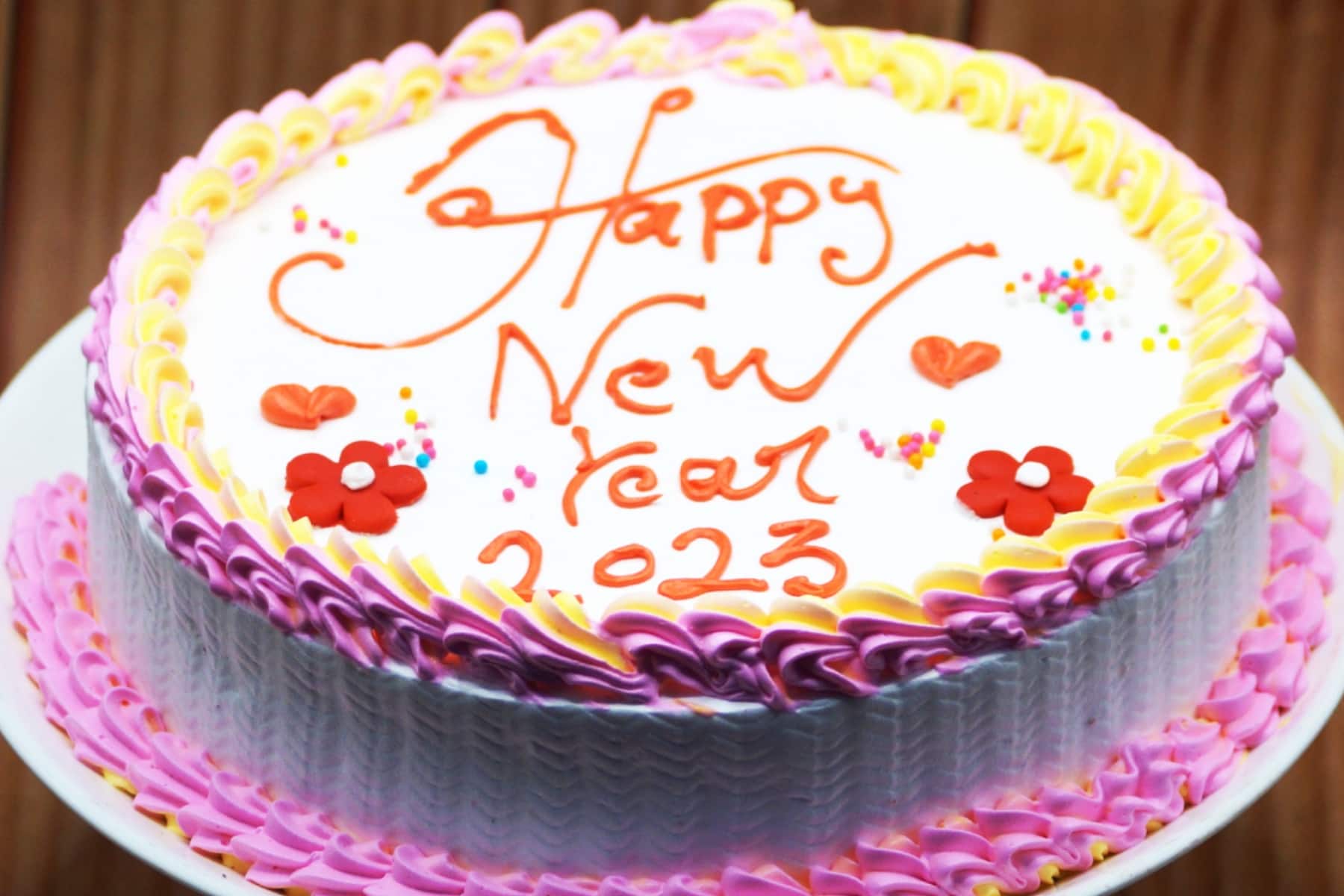 3D Chocolate Happy New Year Cake 1 Kg, Cakes on New Year