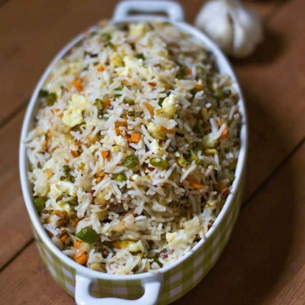 Veg Burnt Garlic Fried Rice