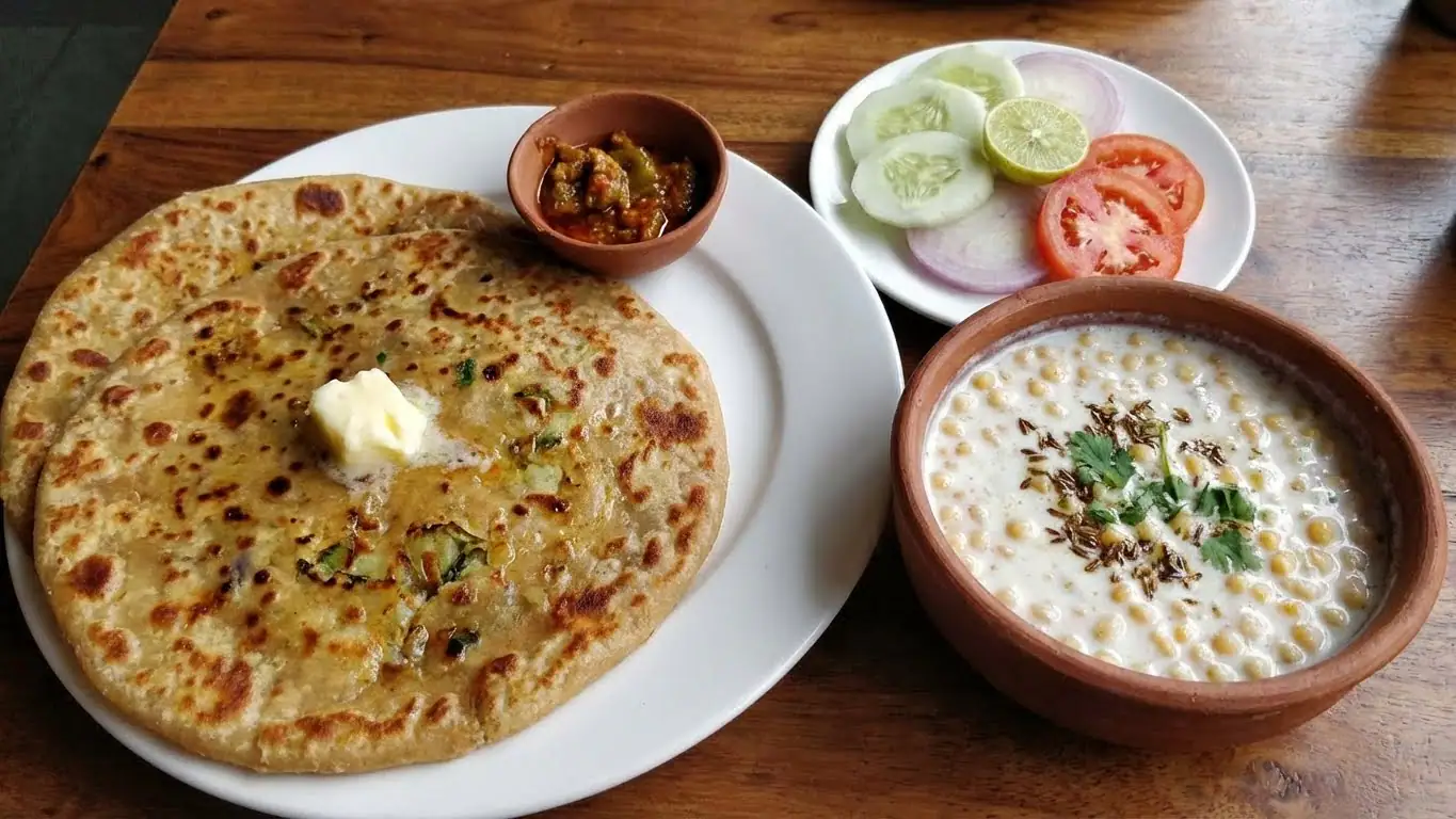 2 Aloo Pyaz [Parantha /Naan] +Bondi Raita [250ml]+Salad