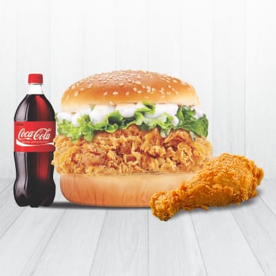 Me 8 ( Me Fried Chicken Burger + 1Pc Chicken + Drink )
