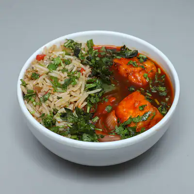 Chili Paneer Gravy With Fried Rice (650 Ml)