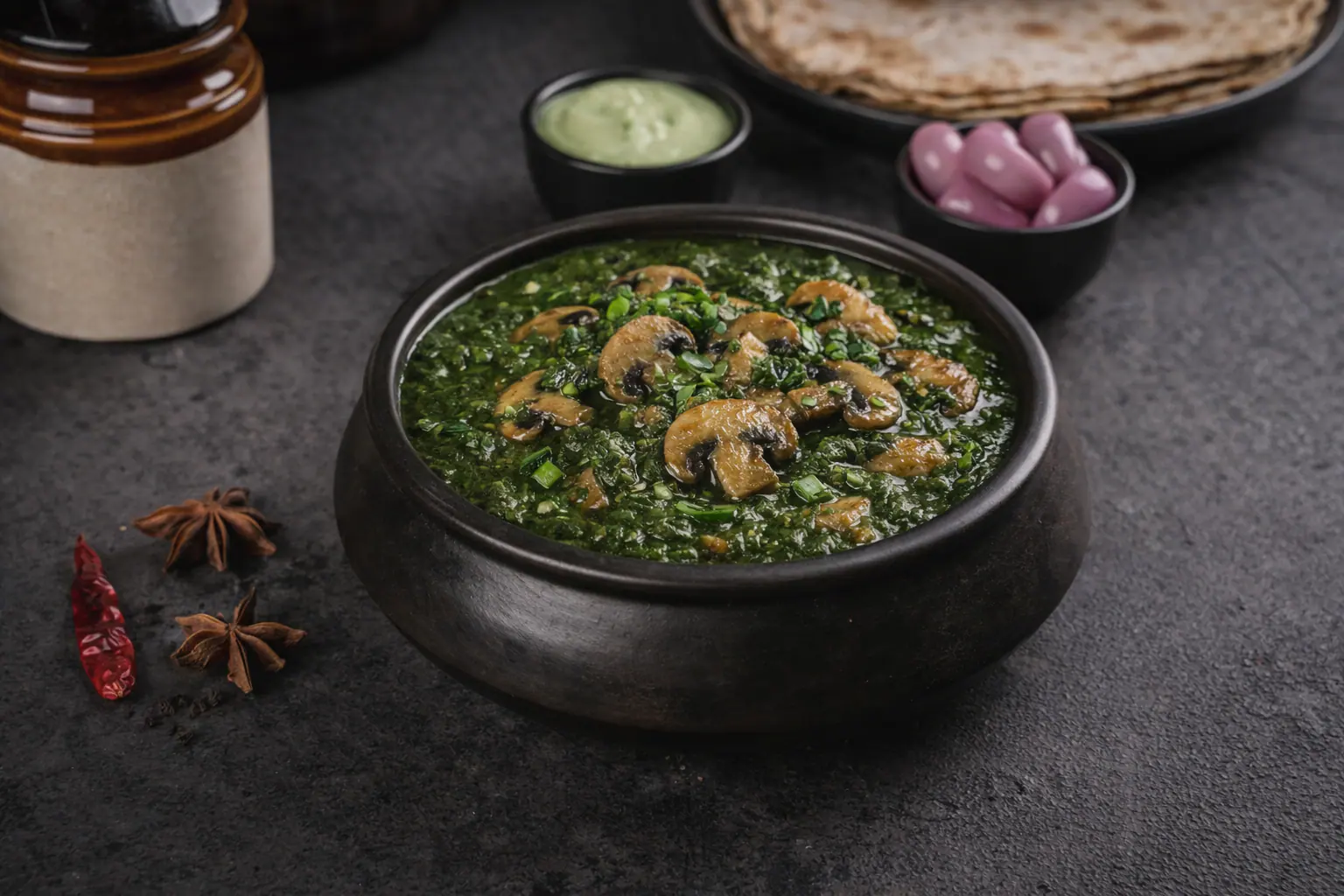 Palak Mushroom Gravy