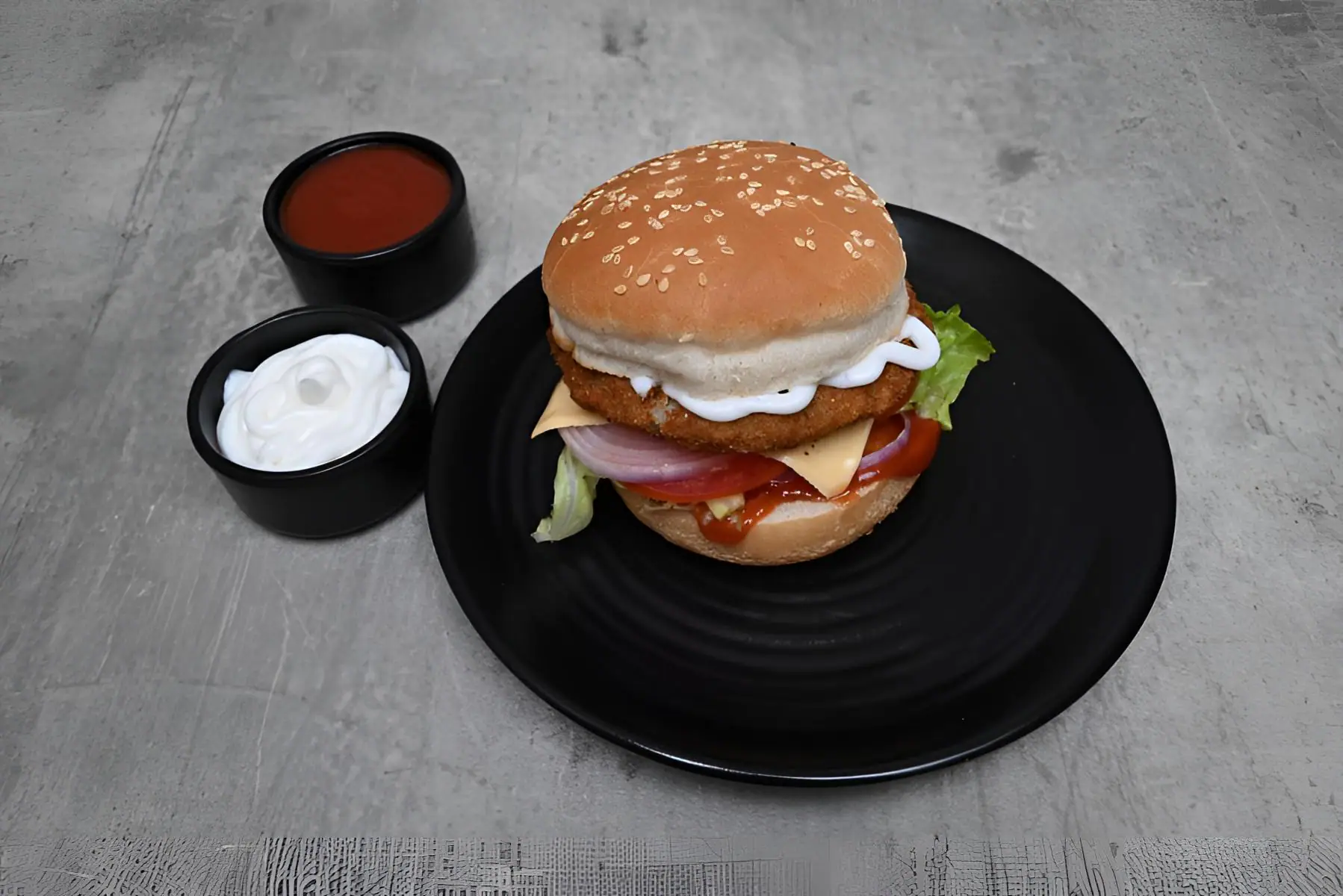 Crispy Bean Burger With Cheese.