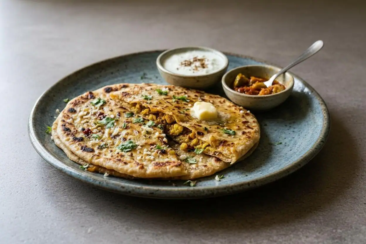Gobhi Paratha With Curd