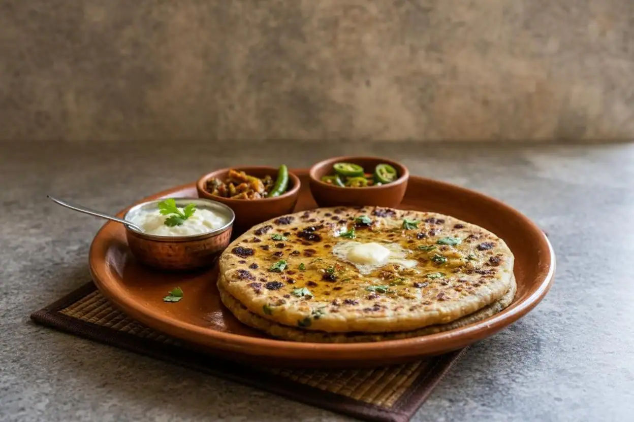 Aloo Paratha With Curd