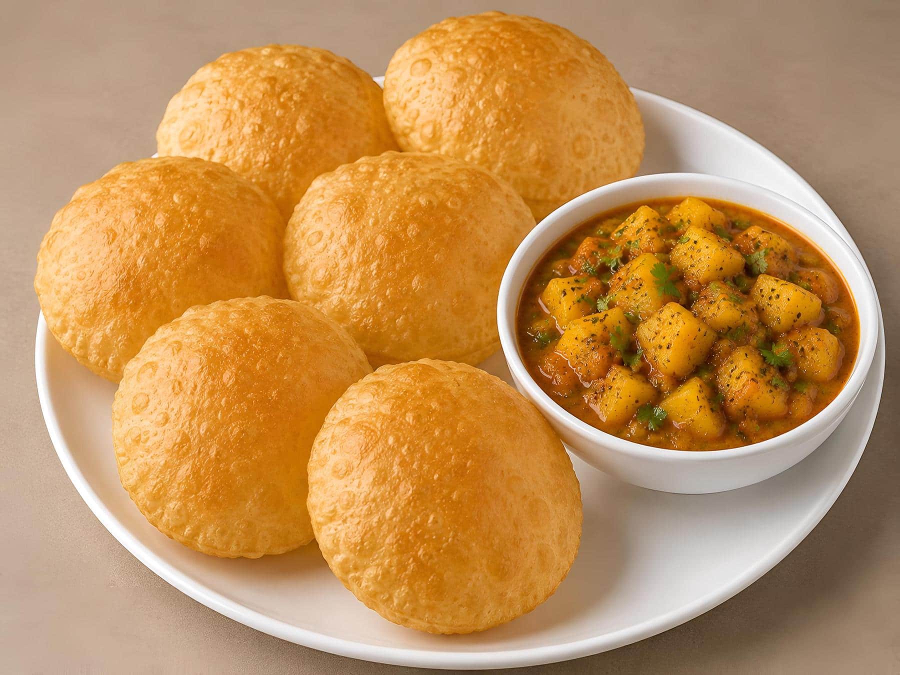 6 Puri + Aloo Sabzi
