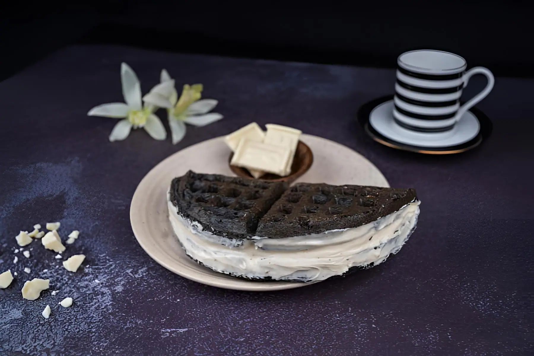 Black & White Waffle Sandwich