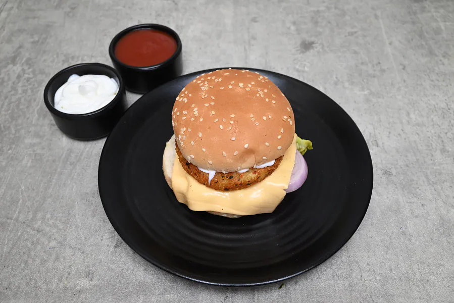 Navratri Special Aloo Burger With Cheese