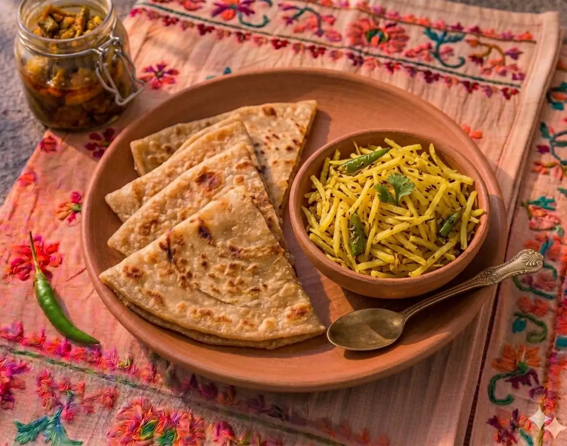 Triangle Paratha With Aloo Bhujia [3 Parathas]