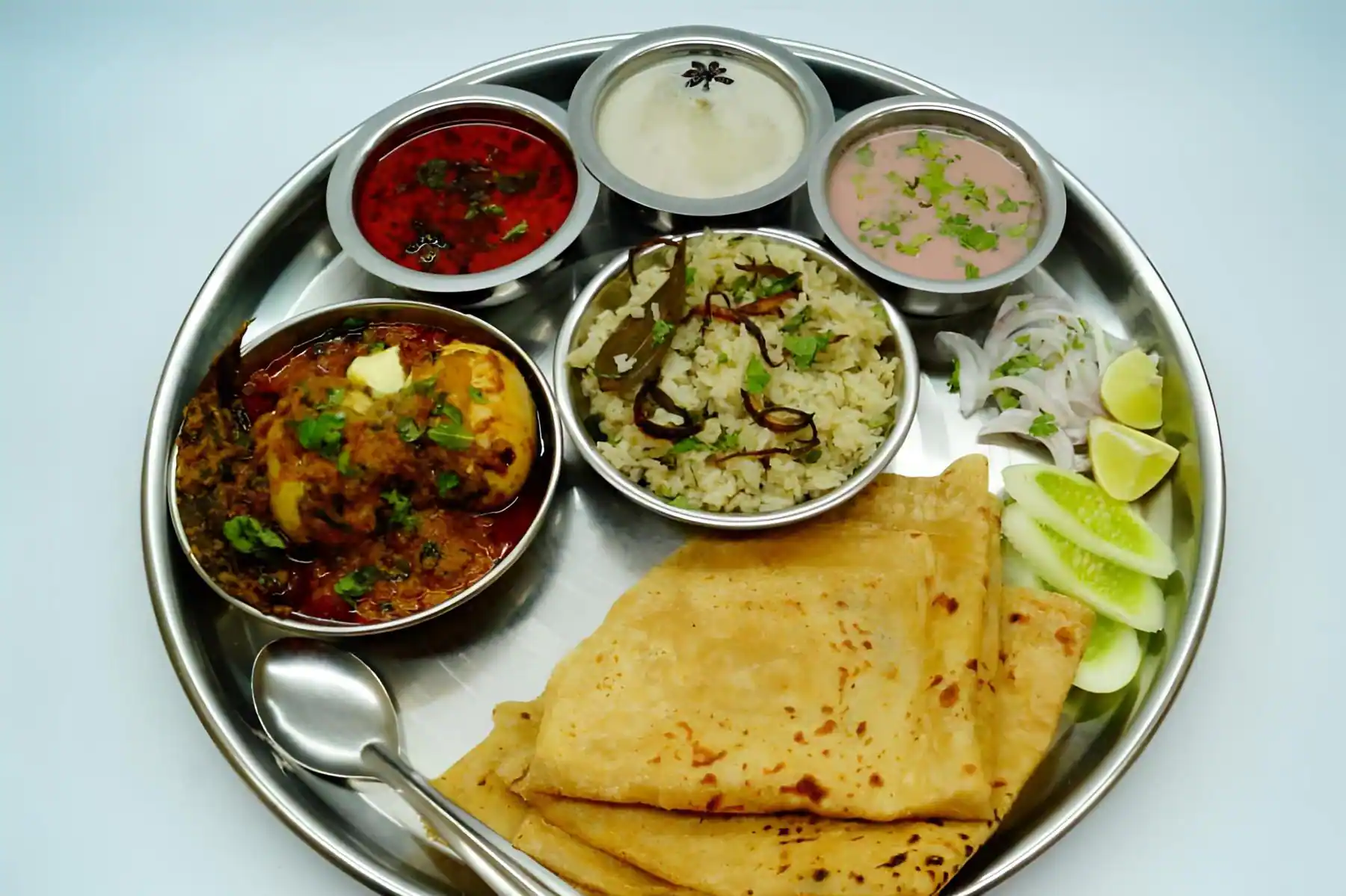 Egg Sukka Masala Thali