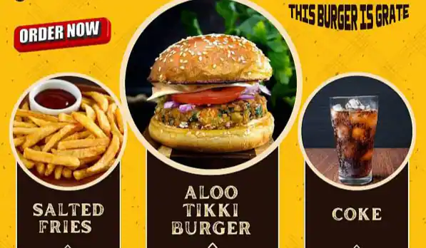 Aloo Tikki Burger + Salted Fries + Coke