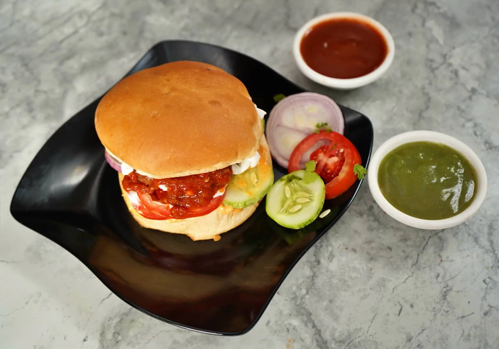 Chicken Schezwan Burger