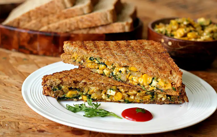 Spinach Corn Sandwich
