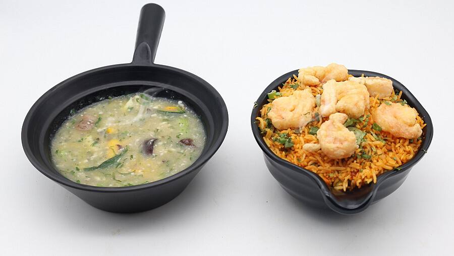 Prawns Garlic Coriander Pot Rice