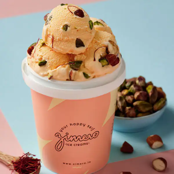 Kesar Almond Pista No Sugar Ice Cream