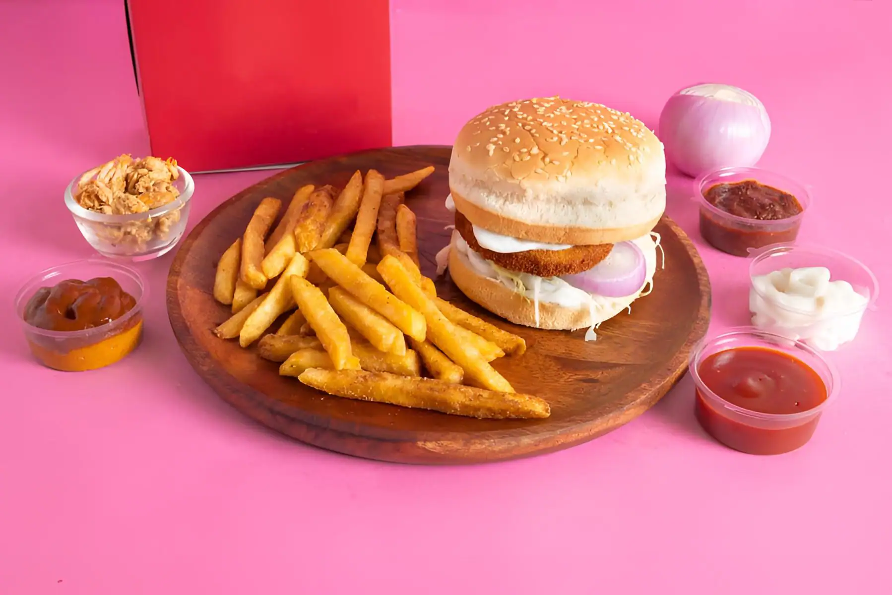 Chicken Burger With Free Fries