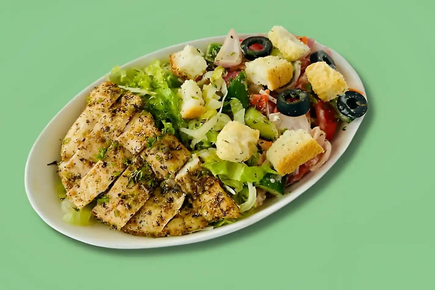 Herb Grilled Chicken Steak Caesar Salad