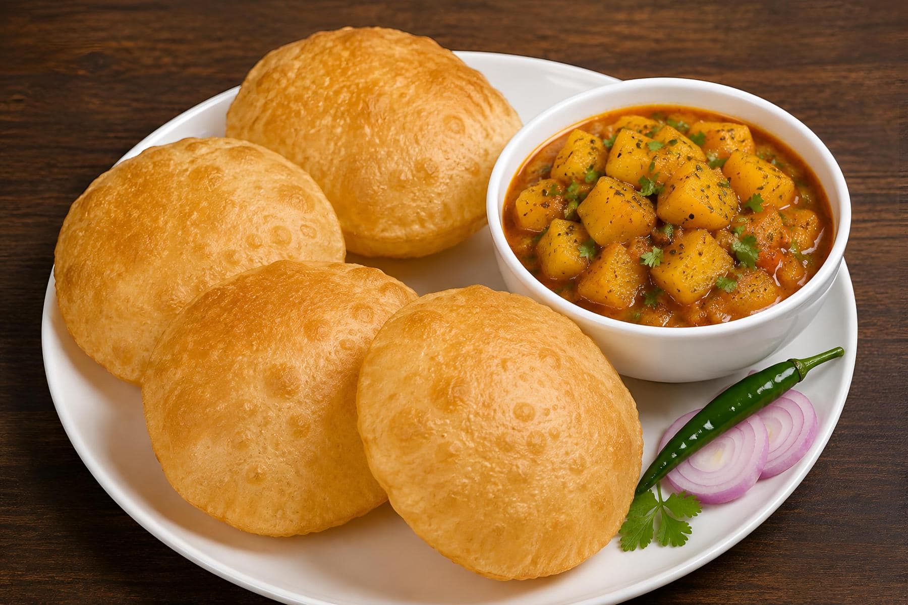 4 Puri + Aloo Sabzi