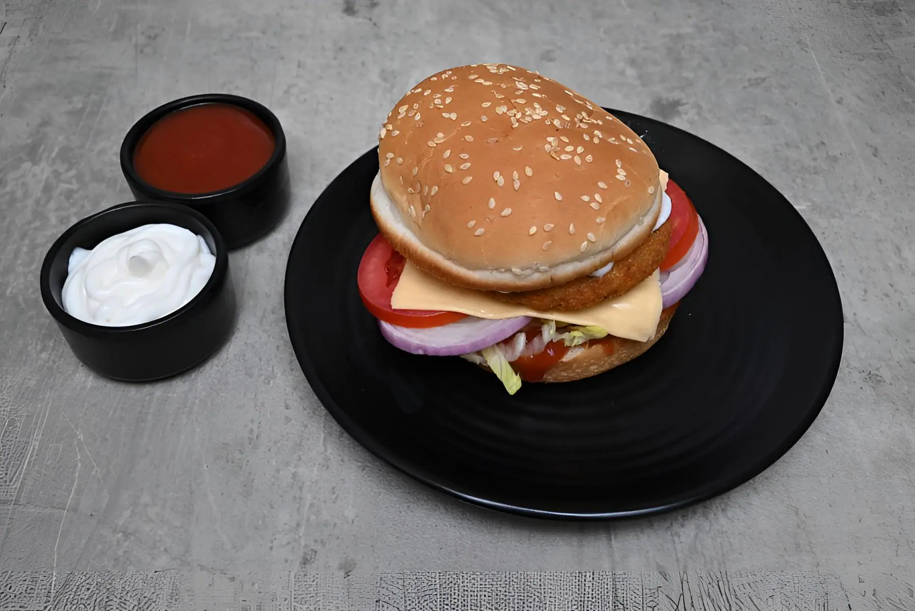 Crispy Veg Burger With Cheese