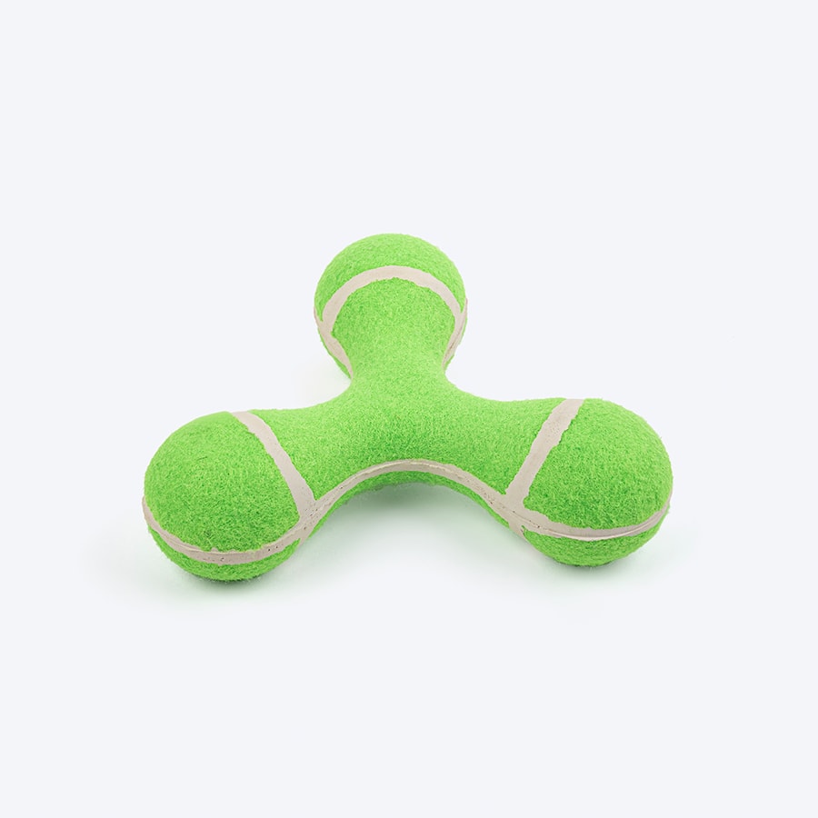 HUFT Tennis Triangle Frisbee Squeaky Chew Dog Toy - Green