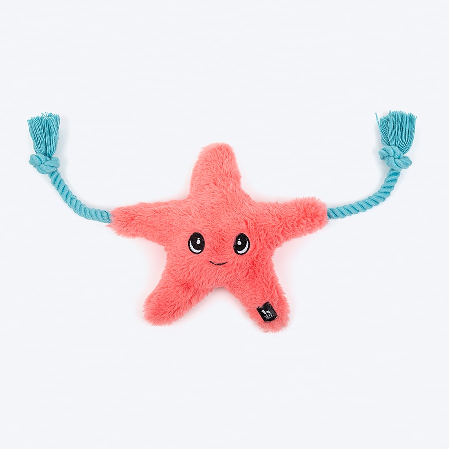 HUFT Sandy The Starfish Squeaky Plush Dog Toy - Pink