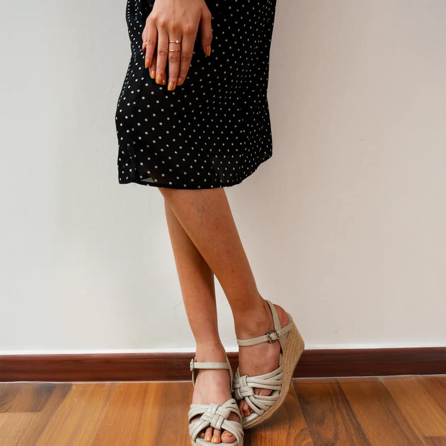 NYELA Knotted Espadrille Wedges