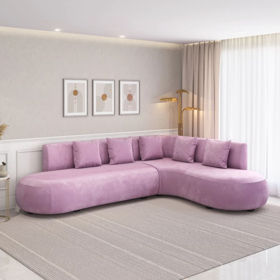 Arias by Lara Dutta Lorenza Fabric Lounger Sofa (Onion Pink)