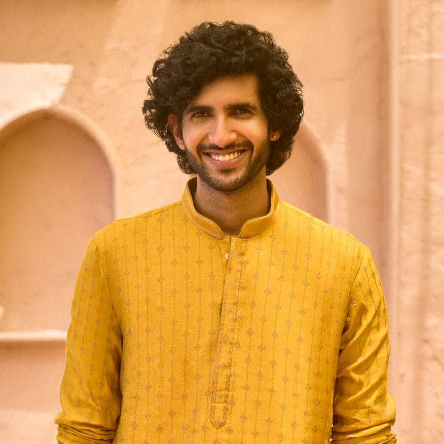 Vibrant Yellow Silk Kurta