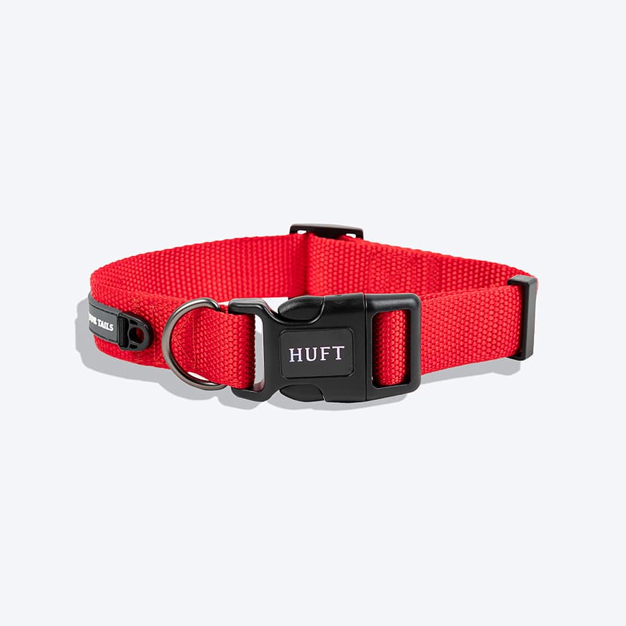 HUFT Basics Dog Collar - Crimson Red - Small Size