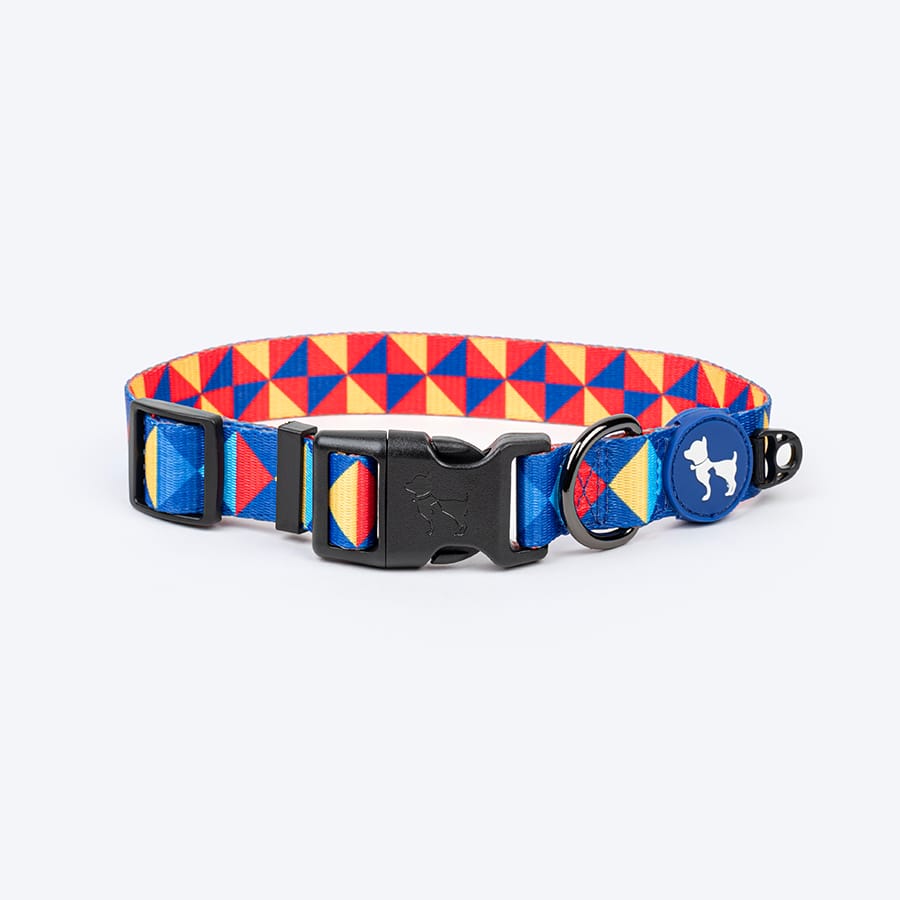 HUFT Prism Patterns Dog Collar - Blue - Small Size