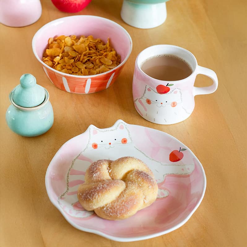 Lazy Cat Breakfast Set - Set Of 3