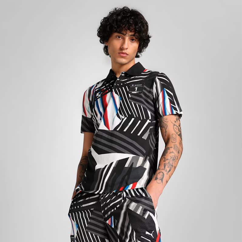 BMW M Motorsport Men's All-Over Print Polo