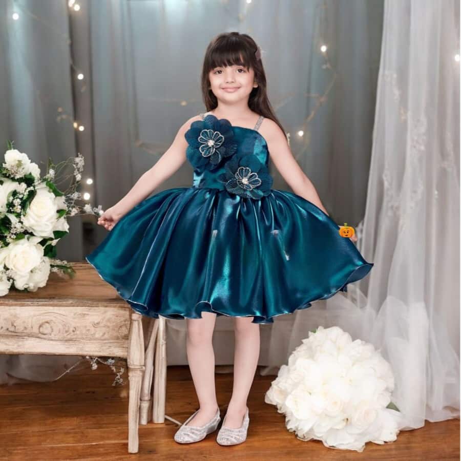 Shimmering One-Shoulder Party Dress for Girls