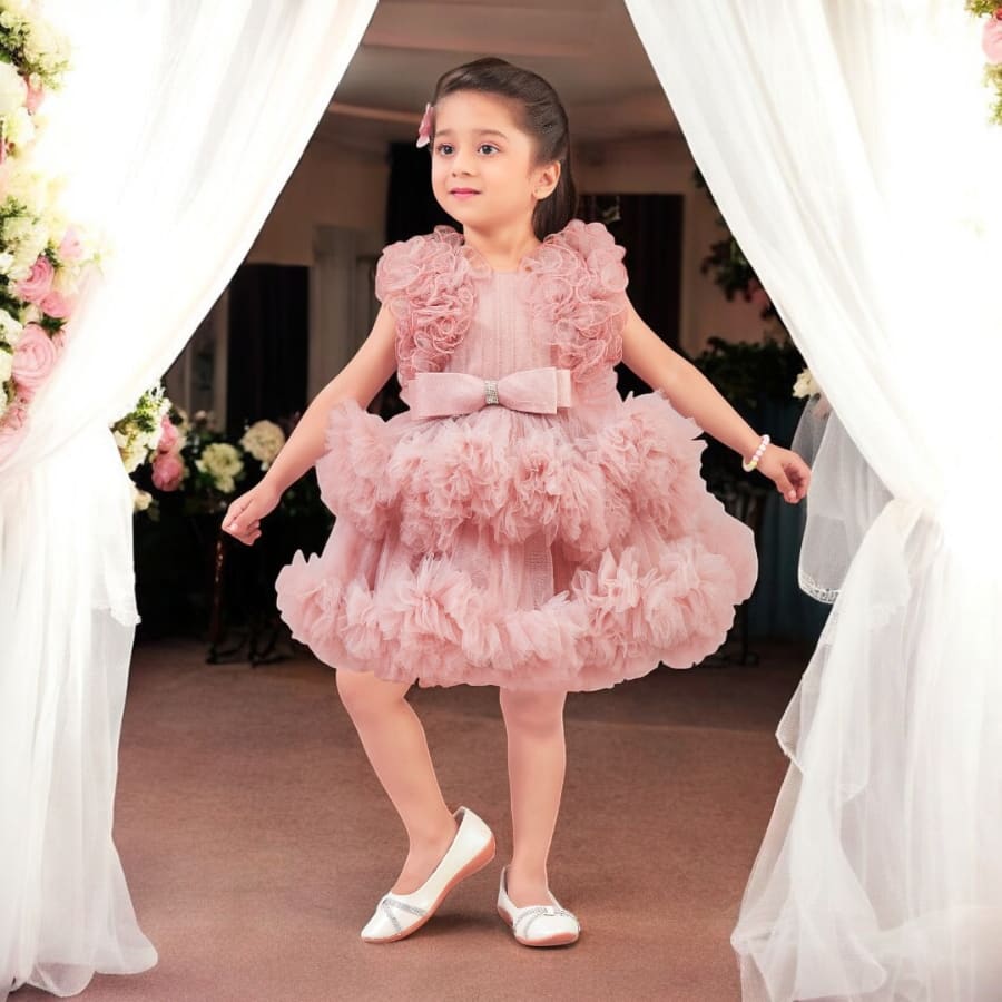 Elegant Layered Ruffle Party Dress for Girls