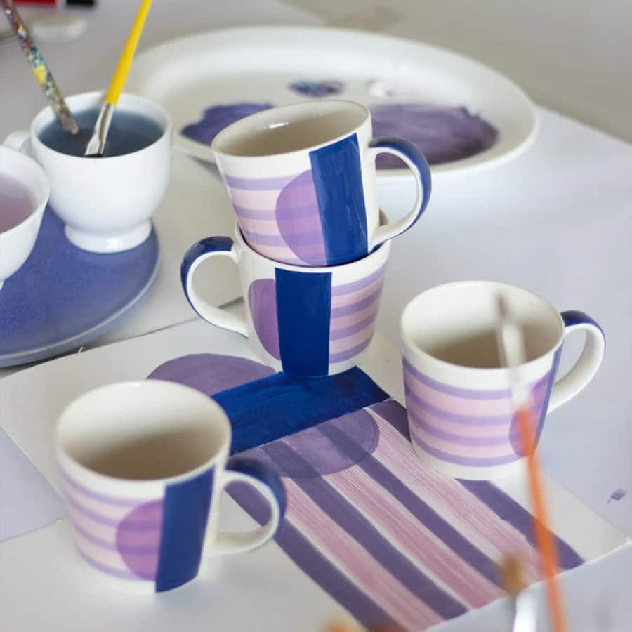 Noor Hand painted Chai Mugs - Set Of 4