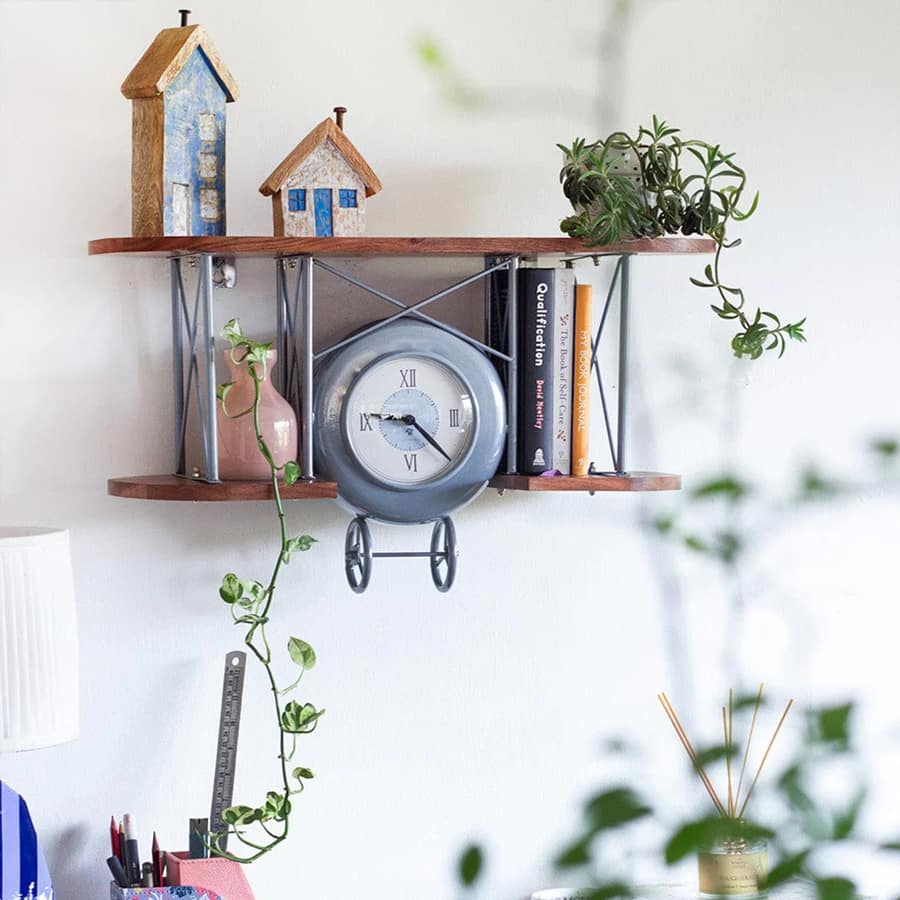 Fly So High Wall Clock & Shelf