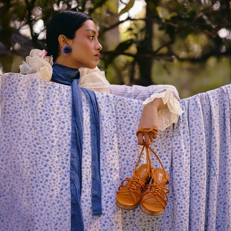 Neptune Knotted Strappy Wedges