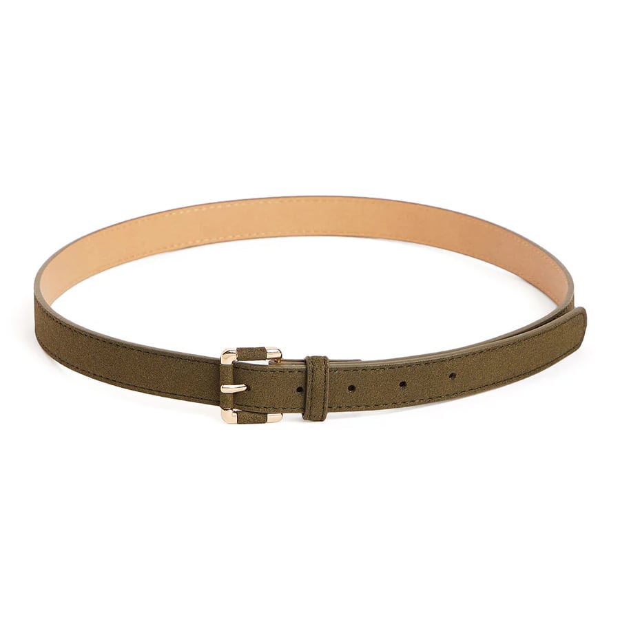 Madame Light Gold Buckle Olive Green Belt