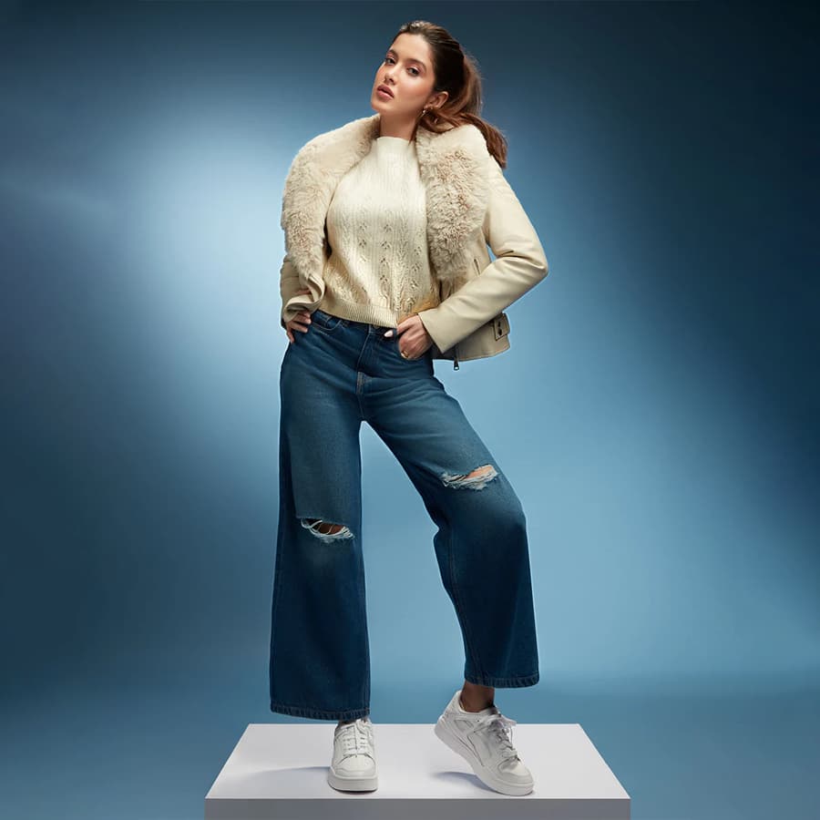 Madame Shanaya Kapoor Ripped Blue Jeans