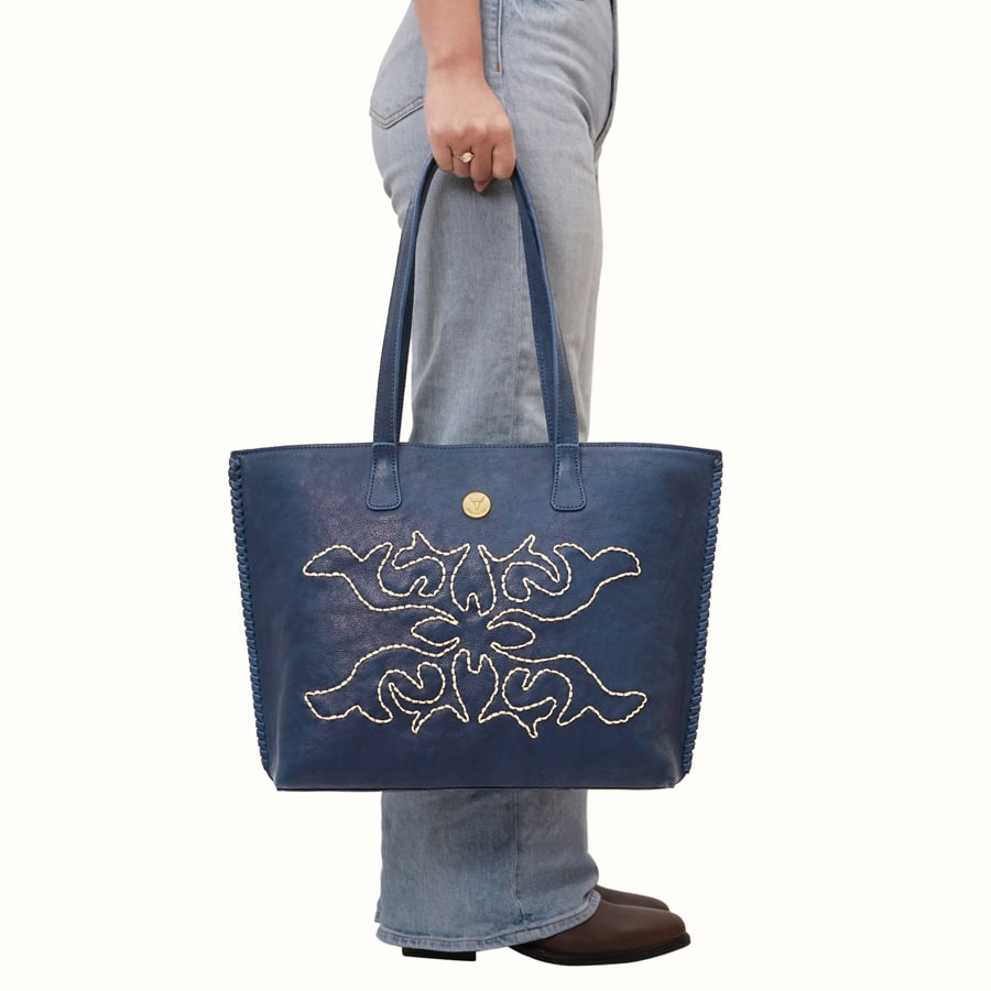 Leather Shoulder Bag For Women - Saphire