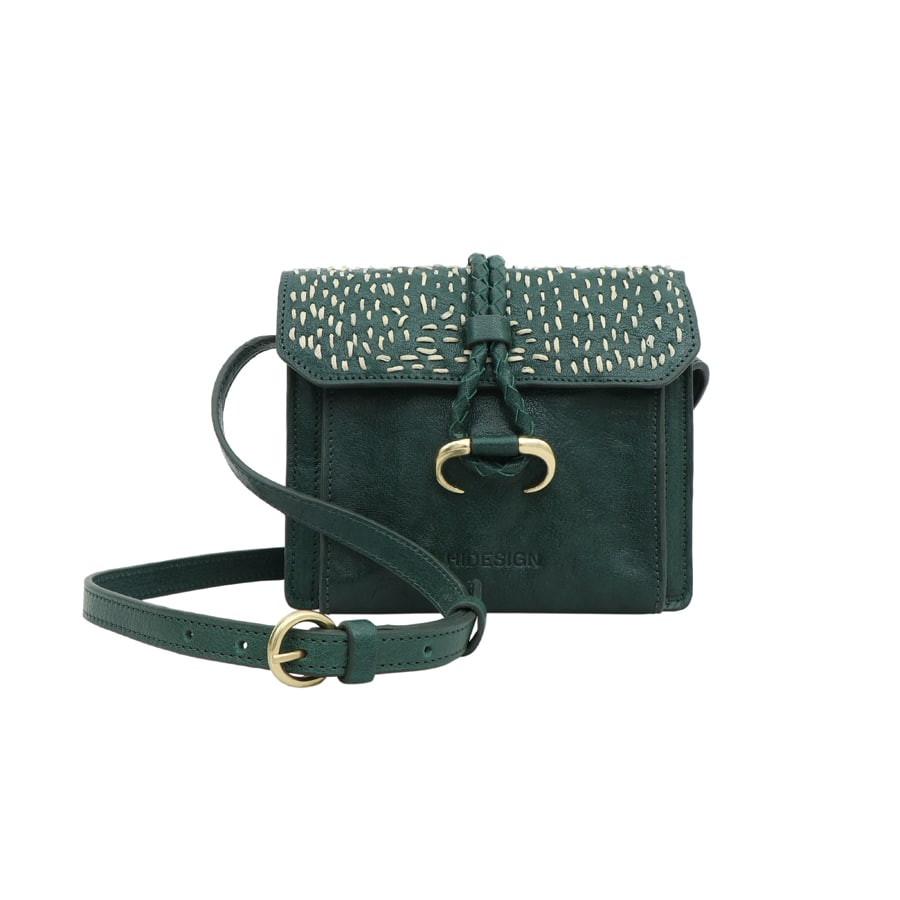 Women's Leather Sling Bag - Green