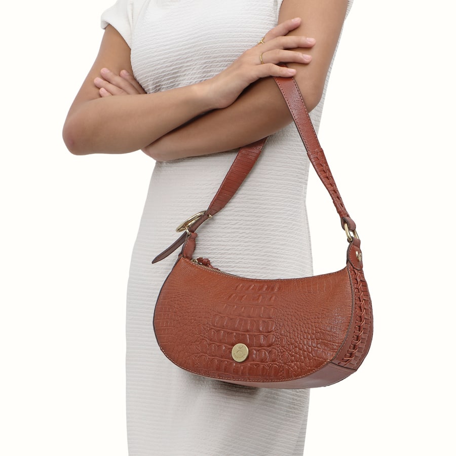 Leather Shoulder Bag For Women - Tan