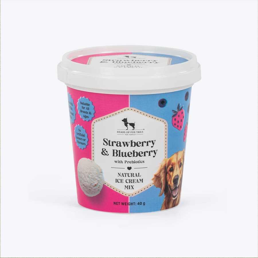 HUFT Ice Cream Strawberry & Blueberry With Prebiotics Mix Treat For Dog - 40 gm