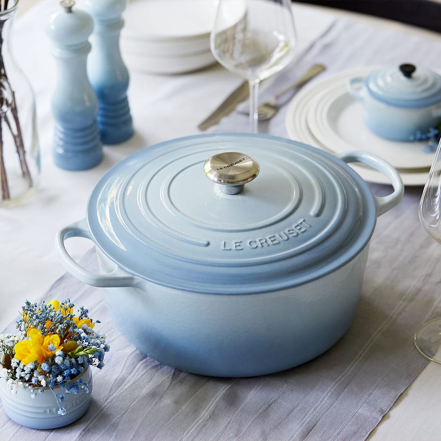 Cast Iron Casserole/Dutch Oven - Coastal Blue (24 cms)