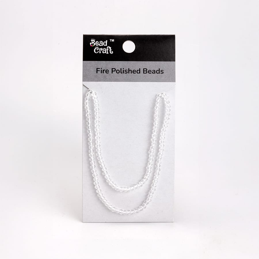 Fire Polished Beads Clear Crystal 4mm 1 String