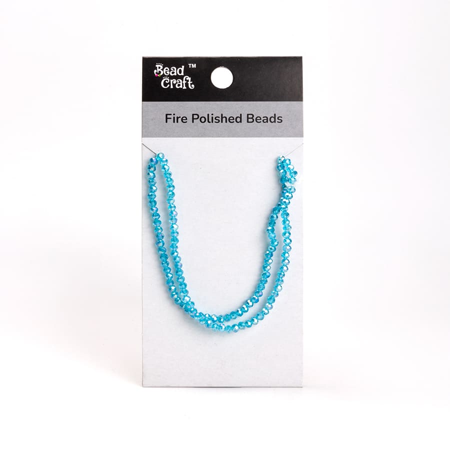 Fire Polished Beads Aquamarine Rainbow 4mm 1 String
