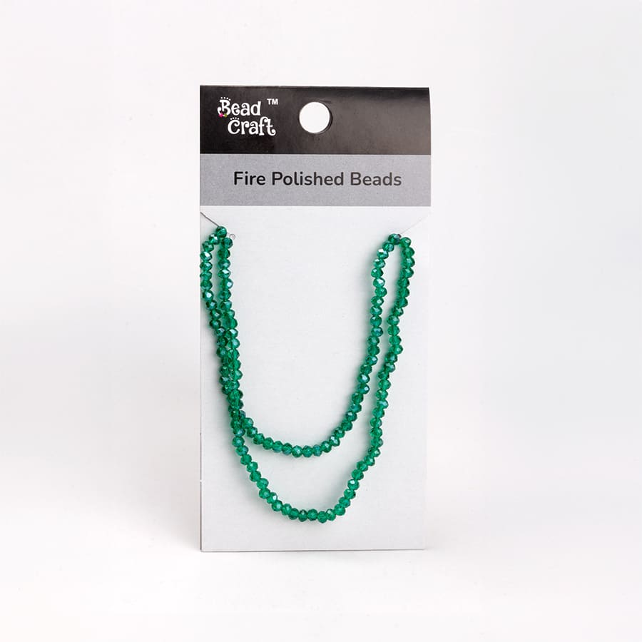 Fire Polished Beads Teal Rainbow 4mm 1 String