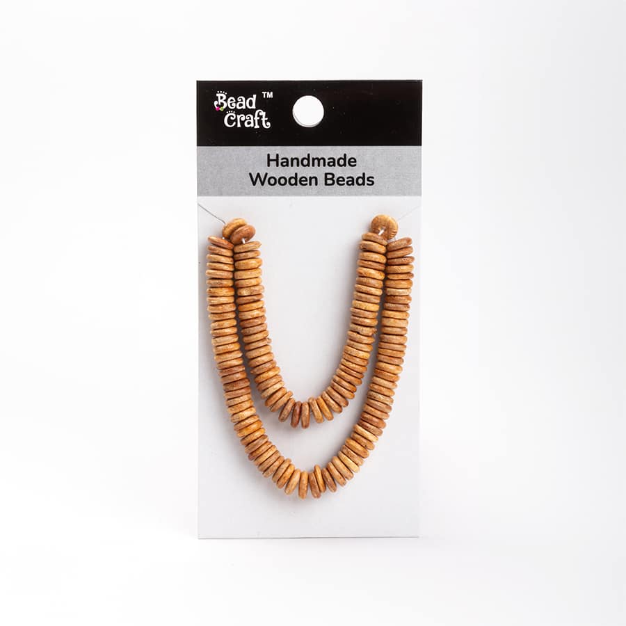 Handmade Wooden Beads Woody Disc 1 String